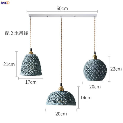 DecorBites™ Ceramic LED Pendant Lights: Japanese Style, Copper Nordic Modern Design