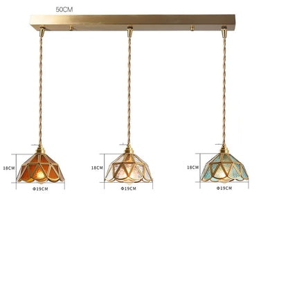 DecorBites™ Japanese Vintage Glass Copper LED Pendant Lamp for Bedroom, Bar, Cafe