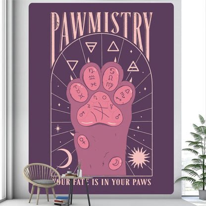 Decobites Tarot Cat Paw Psychedelic Tapestry Hippie Bohemian Bedroom Decor