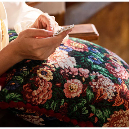 Funda de almohada DecorBites™ Jacquard estilo rústico campestre, 45x45 cm, diseño floral retro europeo para la noche