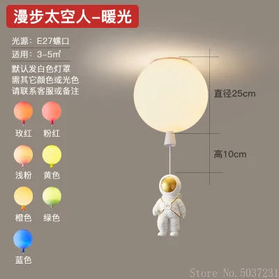DecorBites™ Kids Space Balloon LED Ceiling Lamp - Creative Nordic Cartoon Decor