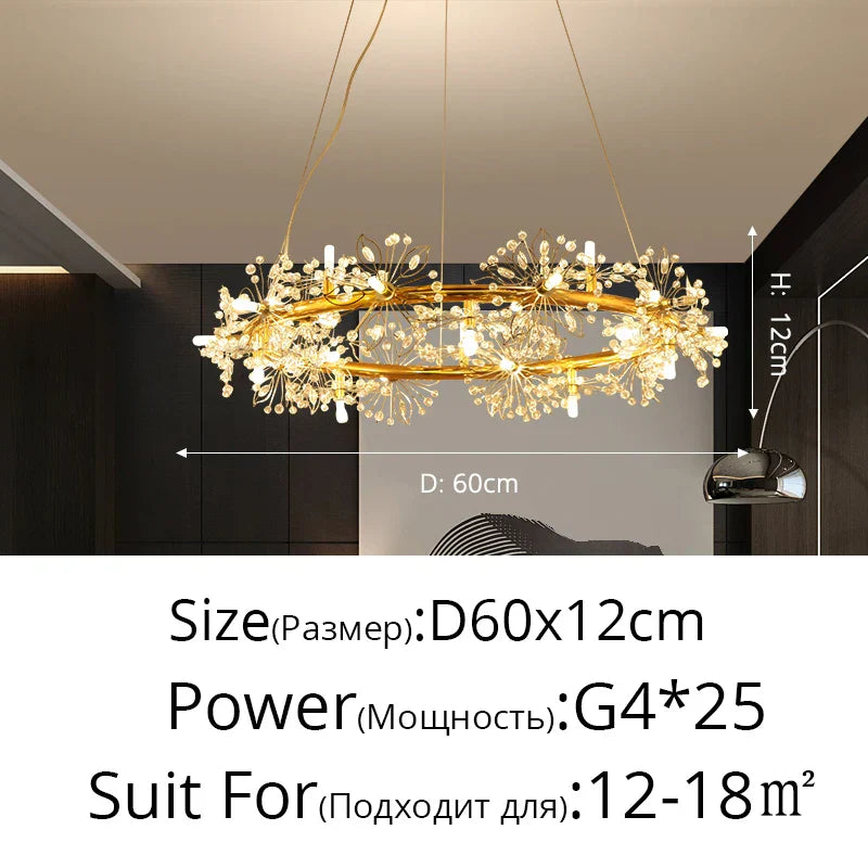DecorBites™ Dandelion Flower Chandelier LED Lamp for Living Room Bedroom Restaurant Bouquet Decor