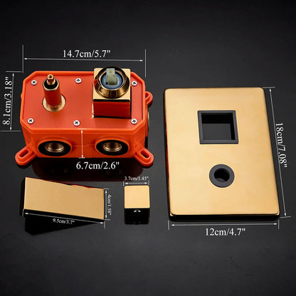 DecorBites™ Gold Rainfall Shower System with Wall Mount Mixer Tap Set