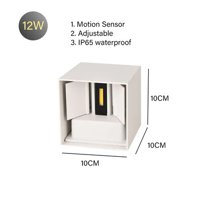DecorBites™ 12W Outdoor/Indoor Motion Sensor LED Wall Lamp Waterproof Aluminum Sconce Light
