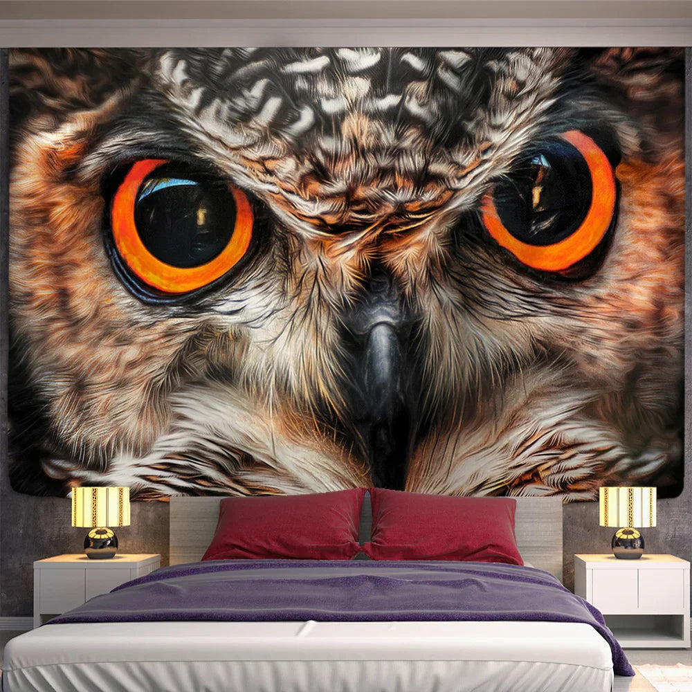 Decobites Colorful Owl Tapestry Wall Hanging for Boho Home Decor