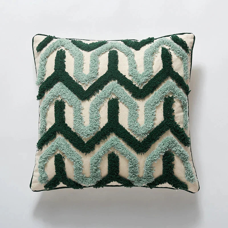 DecorBites™ Blue Tufted Geometric Boho Style Cushion Cover 45x45cm for Home Decor