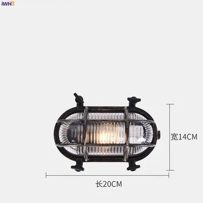 Lámpara de pared industrial exterior Decorbites™ impermeable LED para porche jardín balcón
