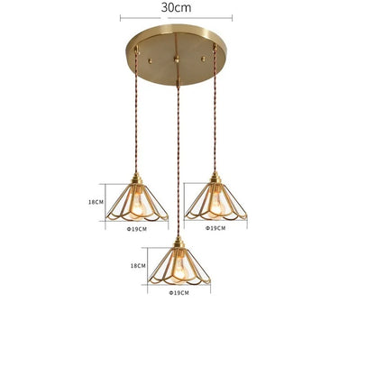 DecorBites™ Japanese Vintage Glass Copper LED Pendant Lamp for Bedroom, Bar, Cafe