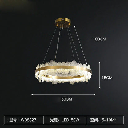 DecorBites™ Golden Stainless Steel LED Designer Chandelier for Dining Room