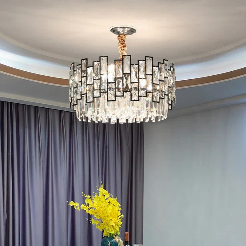 DecorBites™ Crystal Chandelier: Modern Luxury Lighting for Living Room, Bedroom, Kitchen