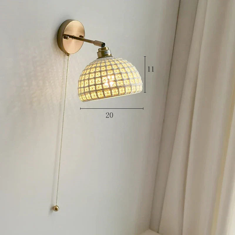 Lámpara de pared DecorBites™ con brazo de cobre y interruptor de cadena, diseño nórdico moderno