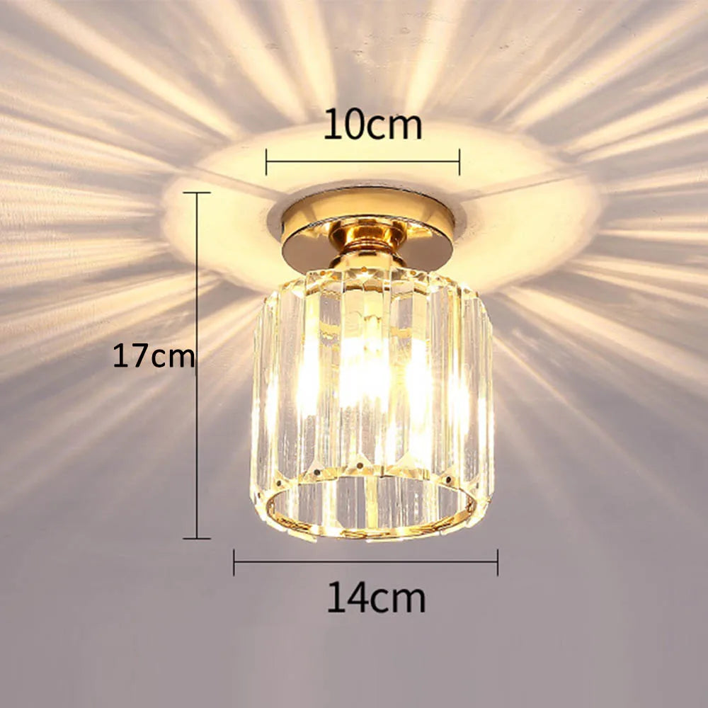 DecorBites™ Crystal Pendant Ceiling Light, Modern E27 Semi Flush Design for Home Decor