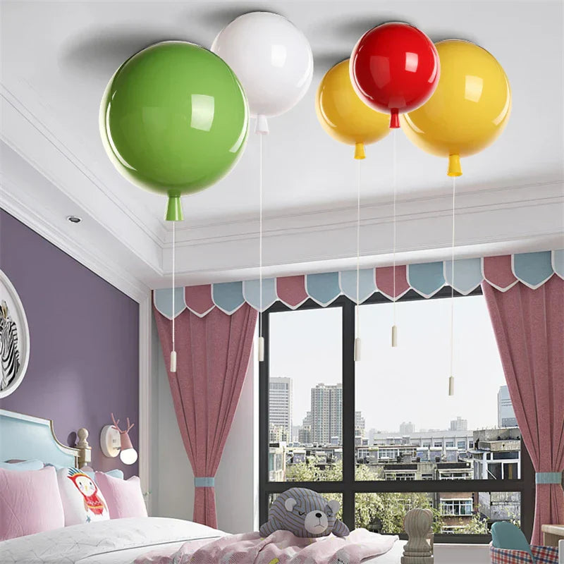 DecorBites™ Balloon Acrylic Ceiling Light: Modern 5 Color Kids Room E27 Lamp with Switch