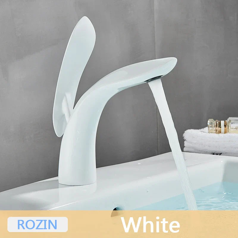 DecorBites™ Golden Rose Bathroom Faucet Waterfall Basin Mixer Taps - Luxury Single Hole