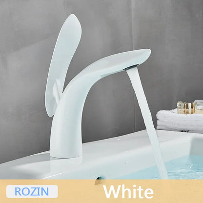 DecorBites™ Golden Rose Bathroom Faucet Waterfall Basin Mixer Taps - Luxury Single Hole