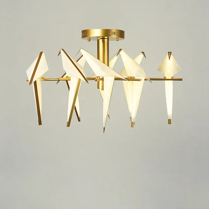 DecorBites™ Love Bird Chandelier Lighting - White Gold Designer Lustre for Dining Room