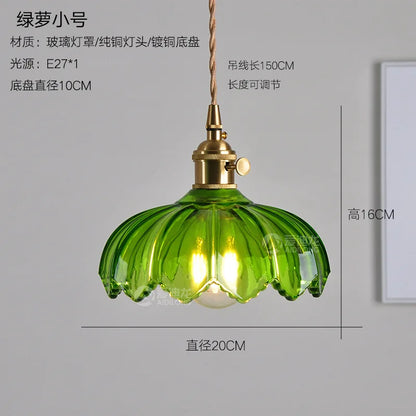 DecorBites™ Green Glass Hanging Lamp - Copper Nordic Modern Pendant Lights for Bedroom, Bar, Restaurant