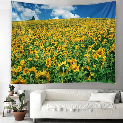 DecorBites™ Datura Hippie Bohemian Tapestry: Plant Home Decor Wall Hanging Yoga Mat Blanket