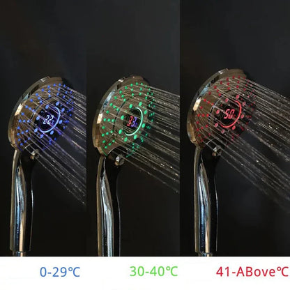 Cabezal de ducha DecorBites™ con luz LED y control digital de temperatura