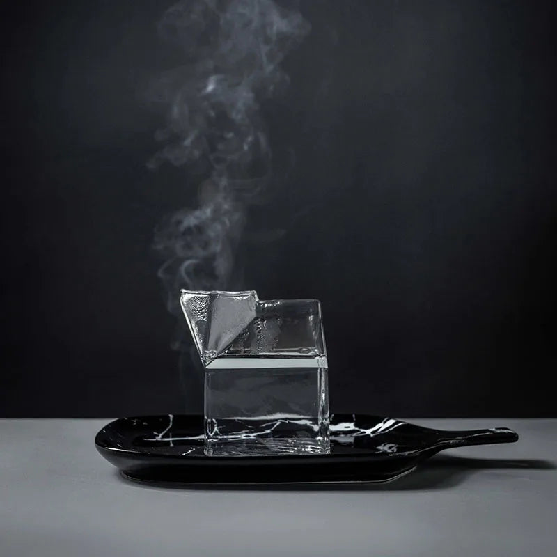 Vaso de cristal DecorBites™ con forma de caja de leche creativa - 250 ml | Bonito recipiente transparente para zumo y café