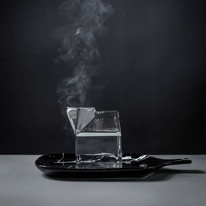 Vaso de cristal DecorBites™ con forma de caja de leche creativa - 250 ml | Bonito recipiente transparente para zumo y café