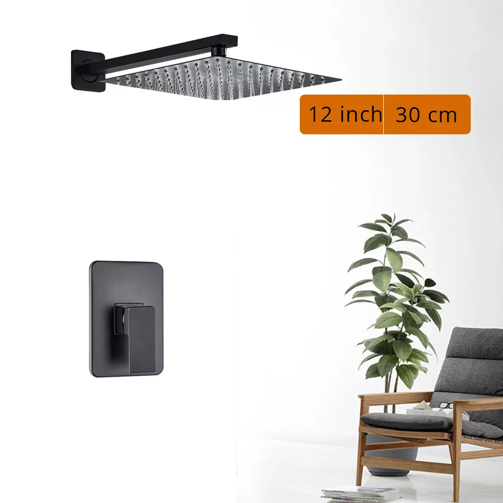 DecorBites™ Black Shower Set with Handshower and Rotate Bath Spout