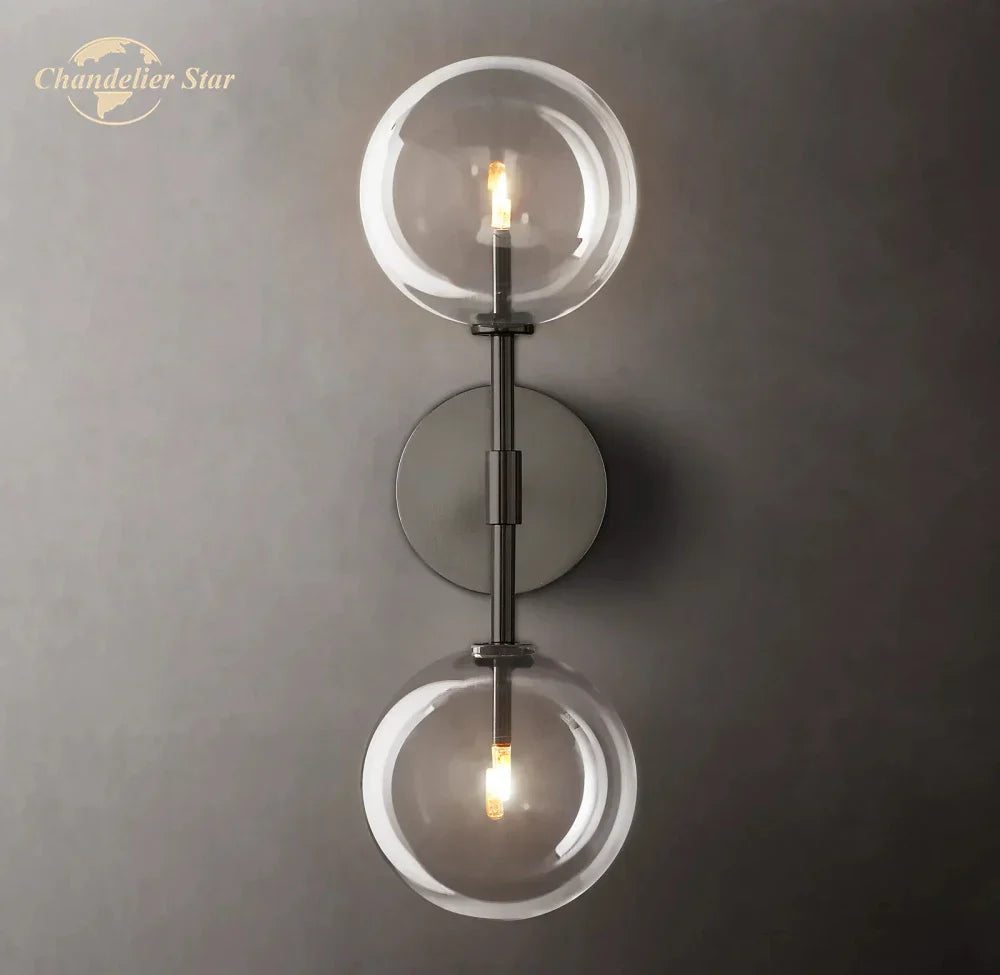 DecorBites™ Clear Glass Globe Linear LED Wall Sconce for Bathroom Corridor Bedroom