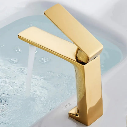 DecorBites™ Gold Basin Faucet: Modern Mixer Tap for Bathroom Sink, Hot & Cold Water Control