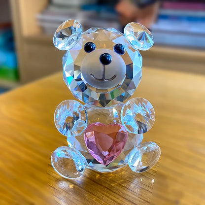 Figura de oso de cristal DecorBites™: Adorno de animal de vidrio y pisapapeles