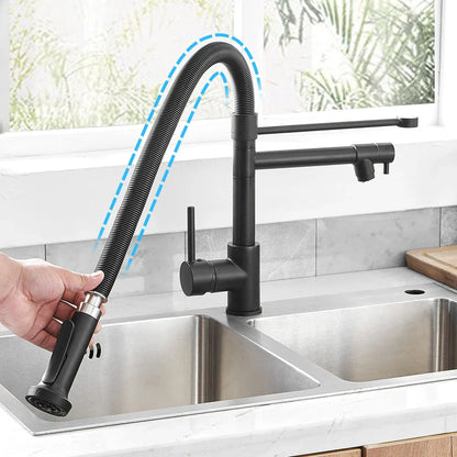 DecorBites™ Kitchen Mixer Tap Dual Spout Hot Cold Deck Mounted Faucet