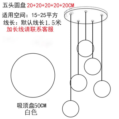 DecorBites™ Gold Glass Ball LED Pendant Light for Bedroom, Living Room - Modern Art Hanging Lamp