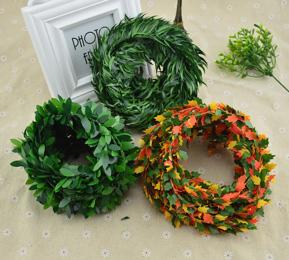 DecorBites™ Green Leaf Vine Wreath Garland for Wedding & Christmas Home Decor