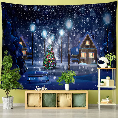 Decobites Snowy Night Series Tapestry Wall Decor