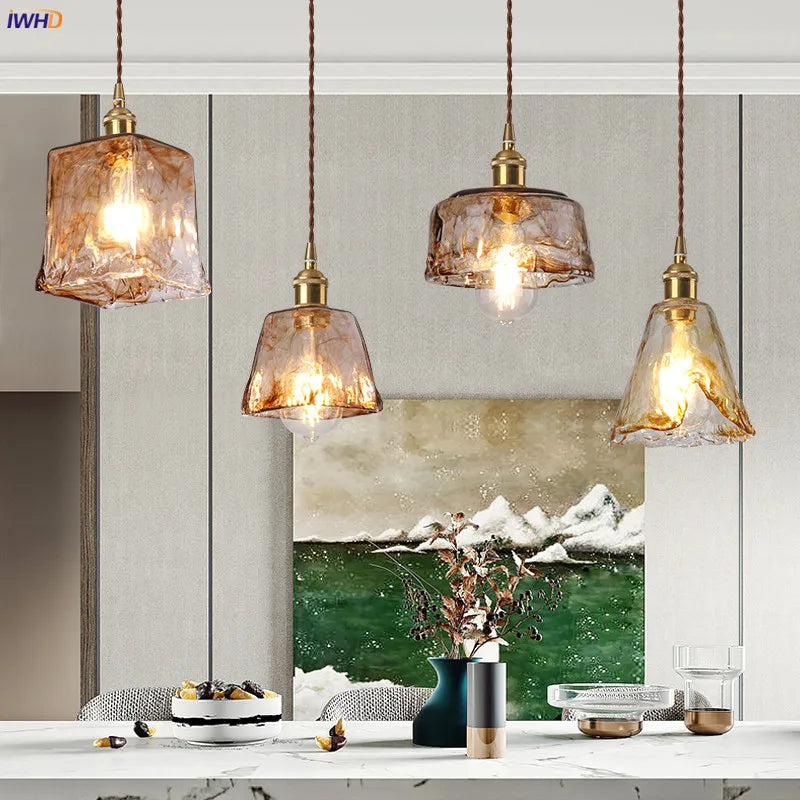 DecorBites™ Glass Copper Pendant Lights for Dinning Living Room Decor