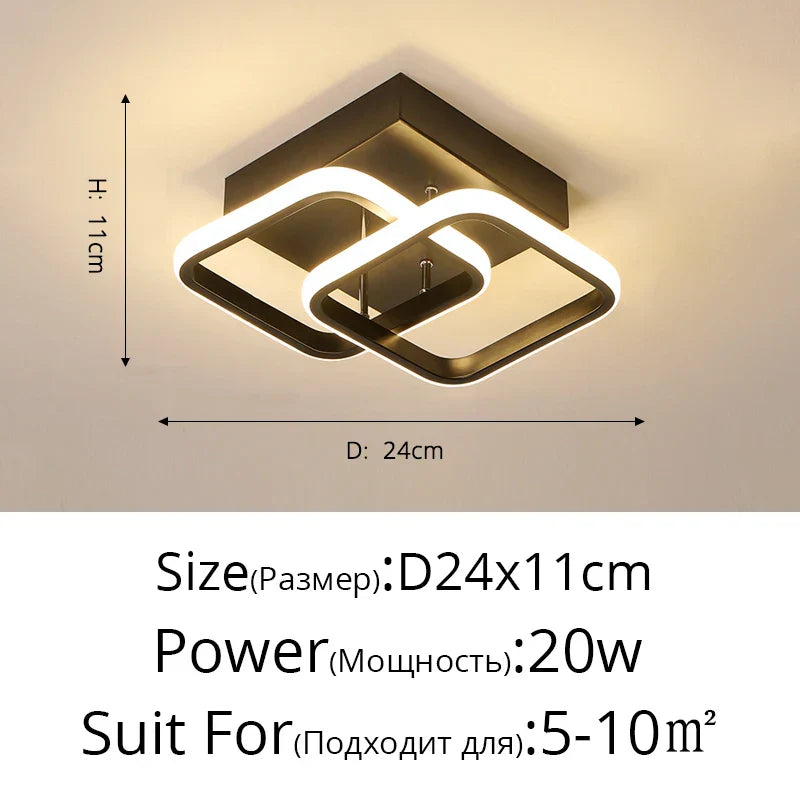 DecorBites™ LED Chandelier Black White Ceiling Lights