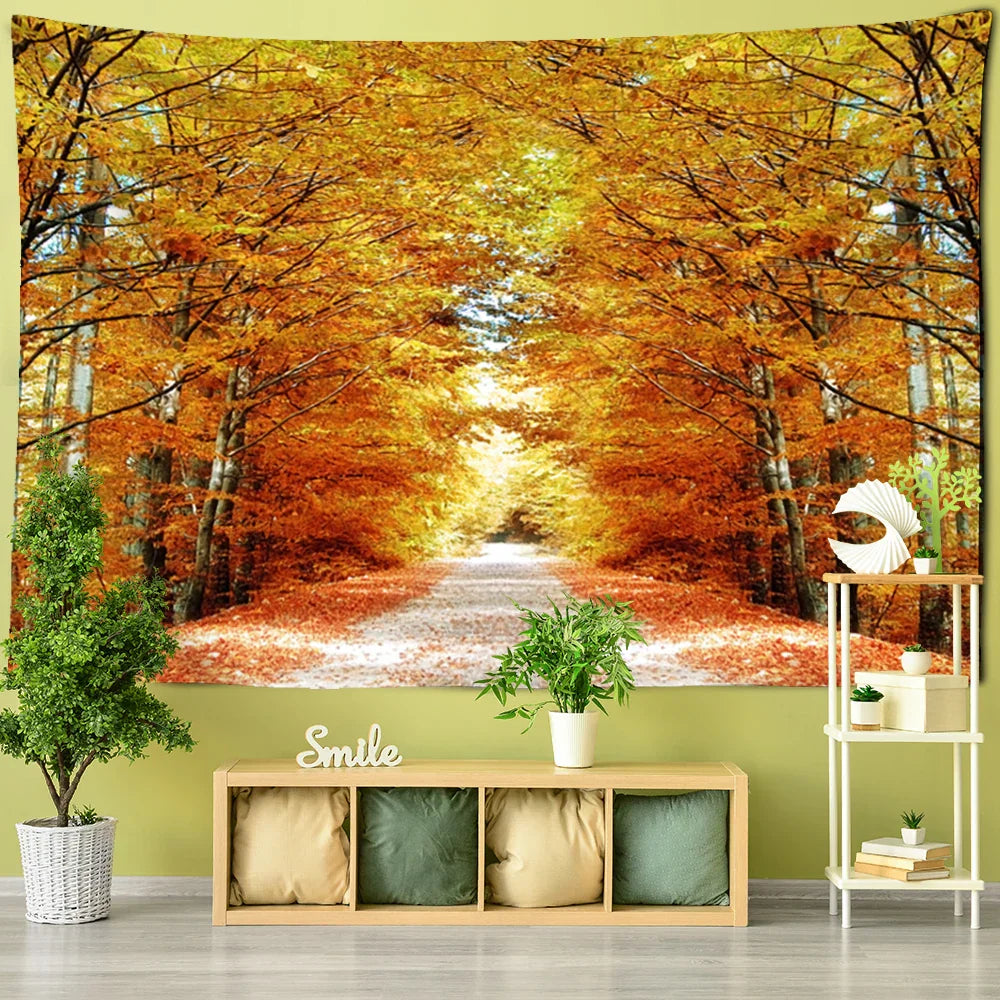 Decobites Nature Tapestry Wall Hanging Forest Landscape Hippie Boho Living Room Decor