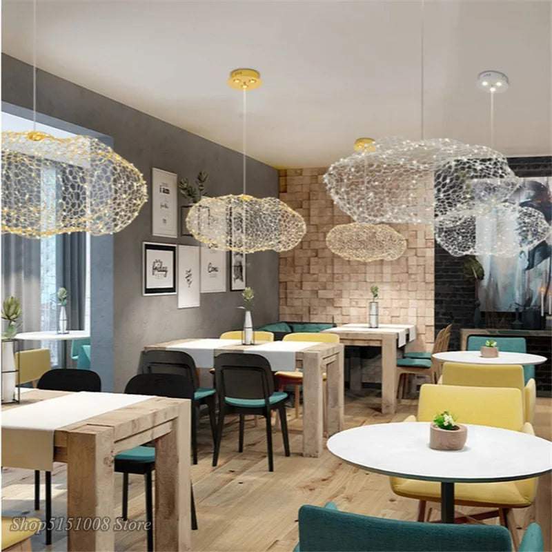 DecorBites™ Cloud Pendant Light: Modern Nordic starry Cloud LED Lamp for Bedroom and Dining Room