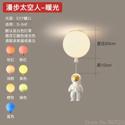 DecorBites™ Kids Space Balloon LED Ceiling Lamp - Creative Nordic Cartoon Decor