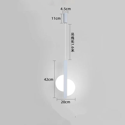 Nordic Minimalist Metal Bedside Pendant Light