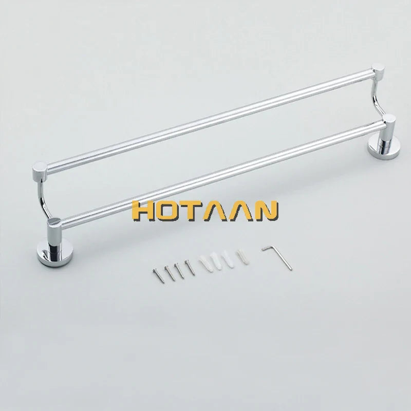 DecorBites™ Double Towel Bar 60cm - Chrome Finish Stainless Steel Bathroom Accessory