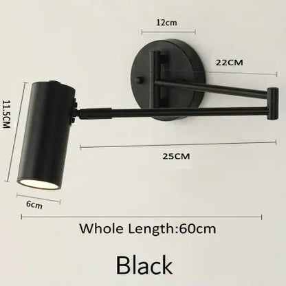 DecorBites™ Adjustable Long Arm Wall Lamp for Bedside Reading & Office Decor
