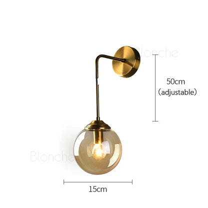 DecorBites™ Glass Ball Wall Light: Gold Sconces for Bedroom & Living Room