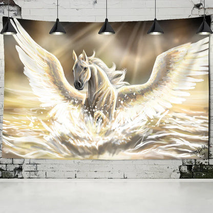 Decobites Pegasus Hippie Wall Tapestry | Flying Horse Wall Hanging for Home Decor