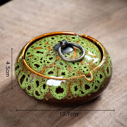 DecorBites™ Glazed Porcelain Ashtray: Stylish Desk Decoration & Gift for Boyfriend
