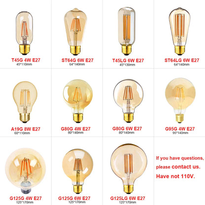 Decorbites™ Dimmbare Vintage-LED-Filament-Birnenleuchte T22 1W Dekorative Retro-Beleuchtung Lampe