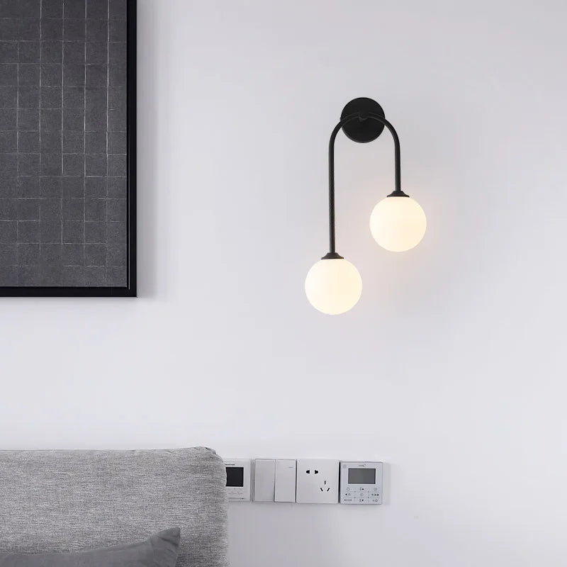 DecorBites™ Gold Glass Ball Wall Sconce | Modern Nordic Bedside Lighting for Bedroom