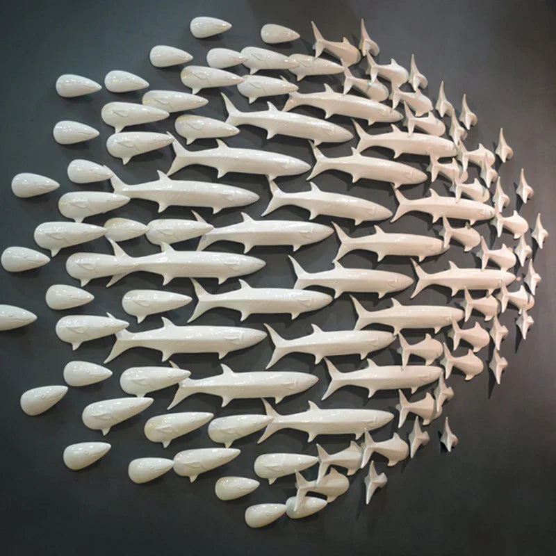 ديكور حائط سيراميكي على شكل سمكة تجريدية من DecorBites™ طقم من 5 قطع لغرفة الأطفال