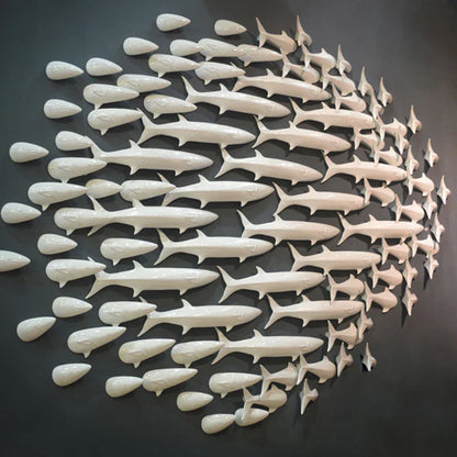 ديكور حائط سيراميكي على شكل سمكة تجريدية من DecorBites™ طقم من 5 قطع لغرفة الأطفال