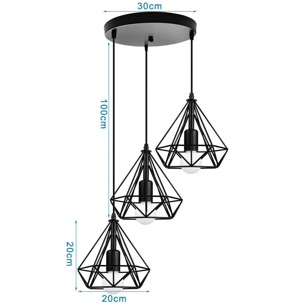 DecorBites™ Iron 3-Light Chandelier Pendant for Living Room Kitchen Restaurant