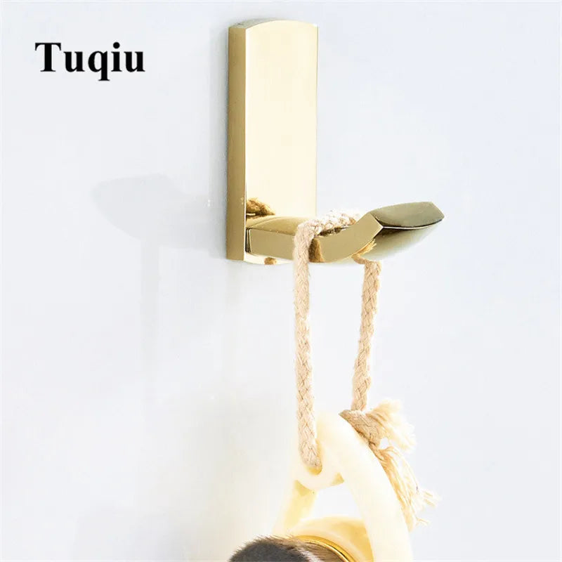 DecorBites™ Gold Brass Bathroom Hardware Set: Paper Holder, Towel Bar, Soap Basket, Towel Rack